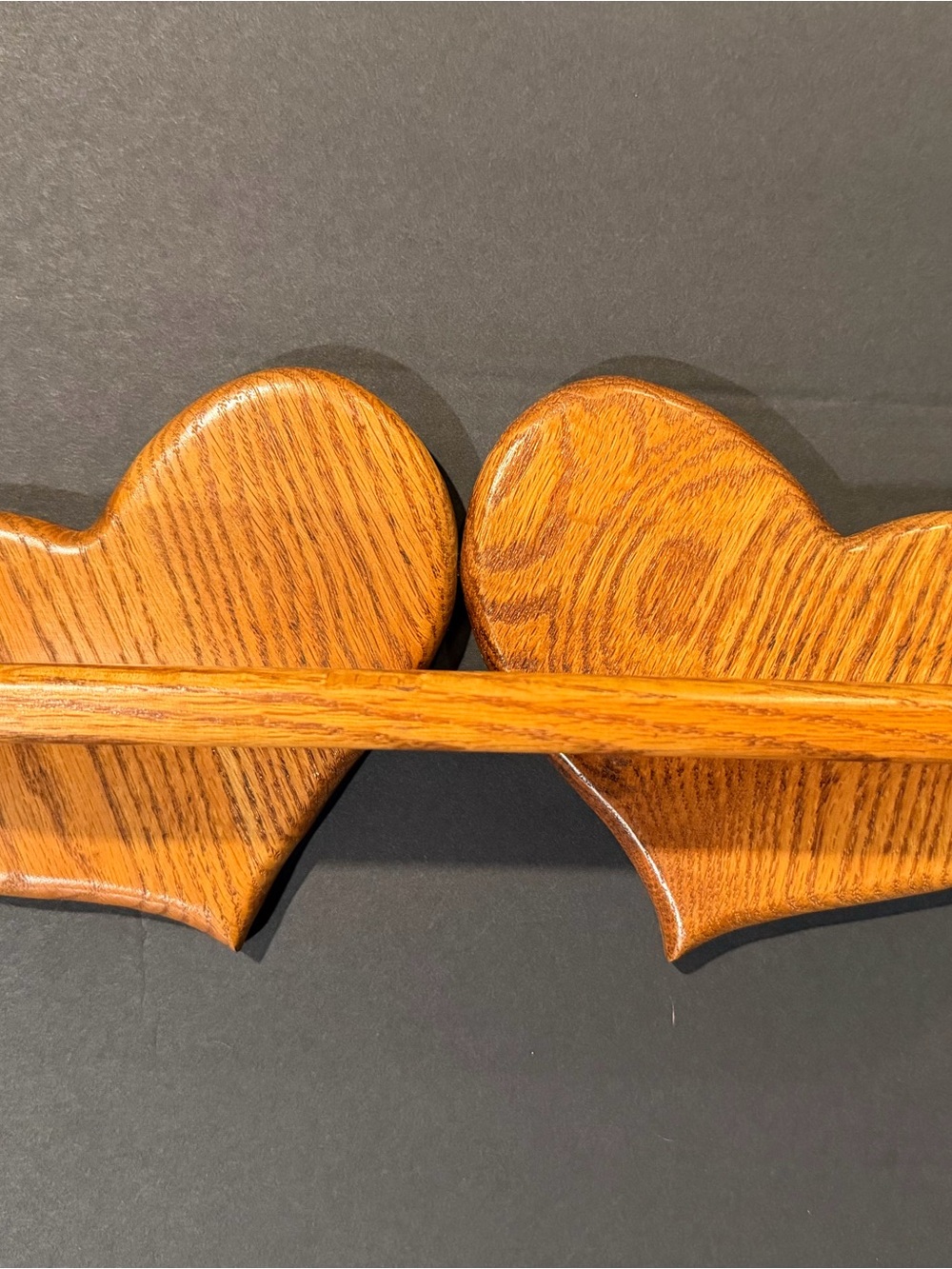 Wooden Heart Wall Shelf - Oak